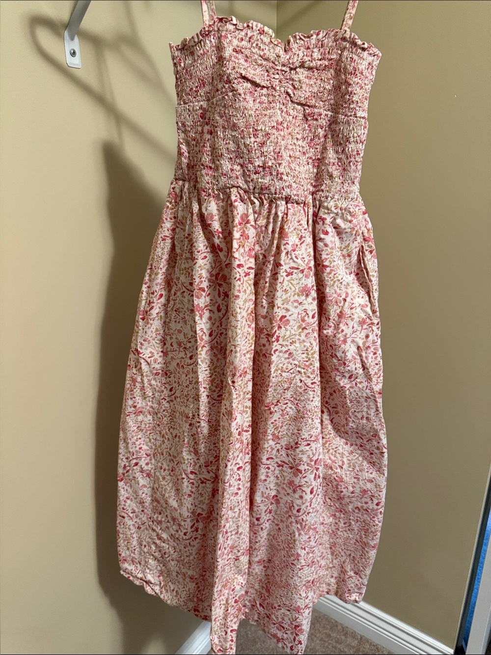 Smocked Floral Pink Girls' Sundress